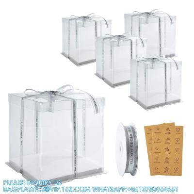 China Caja de pasteles de 10x10x10 pulgadas de altura, 5 cajas de bollería para postres, pan y repostería, cajas de pasteles con tableros de pasteles, cajas de golosinas. en venta