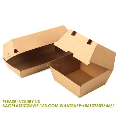 China Tamaño personalizado Embalaje de alimentos Hamburguesa Caja de cartón Kraft F-Flute Papel corrugado super grueso 300gm Caja de hamburguesas de papel en venta