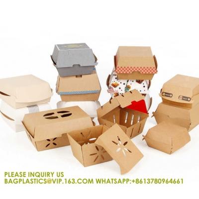 China Caja de comida para llevar Contenedor para hamburguesas Eco amigable Caja de hamburguesas personalizada Caja de embalaje Eco amigable Caja de hamburguesas en venta