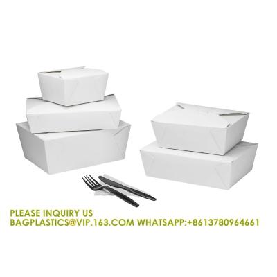 China 110 oz de papel para llevar Contenedores Blanco Comida de Almuerzo Cajas de alimentos # 1, Almacenamiento desechable Para llevar Embalaje en venta