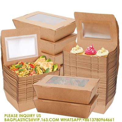 China 40 oz Contenedores de comida para llevar (50 paquetes) Envases de comida de papel Kraft desechables Caja de comida para llevar en venta