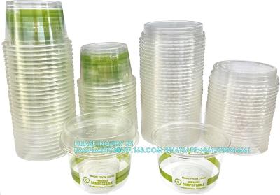 China Tazas de plástico biobased compostable y tapas Tazas de postre sin tapas de agujero, mini tazas desechables perfectas en venta