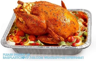 China 12.5inX10in/32X26cm Rectángulo desechable bandejas grandes de papel de aluminio contenedores horneado barbacoas pavo pollo carne de res en venta