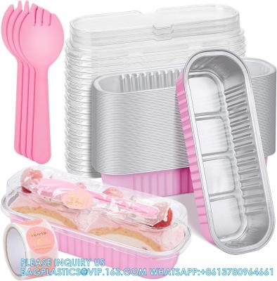 China 6.8 Oz de papel Ramekins sartén con tapas, Rectángulo Cupcake Tazas Contenedores envolturas, postre Queso Paste Cream Brulee Panty en venta