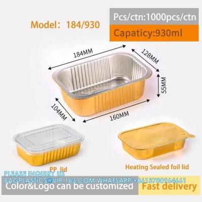 China 930 ml/2LB., Cisternas de papel de aluminio resistentes con tapas para cocinar, hornear, recalentar, congelar, horno, reciclables en venta