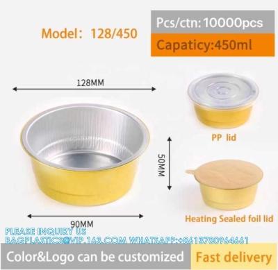 Китай 128 мм Диаметр 450 мл Настроенное логотип одноразовый Фабричная цена Алюминиевая фольга Контейнеры одноразовые Алюминиевые торты печь поднос продается