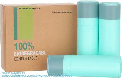 China Bolsas de basura compostables con cuerda de tiro, 250 contador bolsas de basura de baño fuertes, cubre cestas de basura para baño, cocina en venta