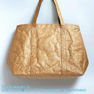 China Bolso de papel de mano de la tienda de comestibles ecológicos reutilizables Bolso de compras Tyvek Tote Bolso sostenible Bolso de hombro lavable en venta