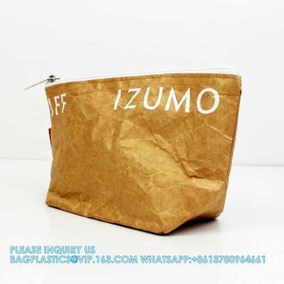 China Waterproof Large Capacity Dupont Tyvek Makeup Organizer Pouch Trousse Maquillage Cosmetic Bag With Zipper for sale