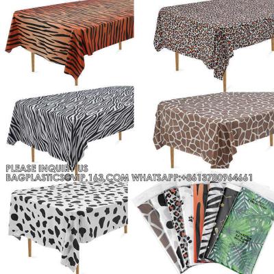 China Animal Safari Theme Zoo Print Table Cover/Animal Theme Tablecloth Party Supplies For Birthday Parties Animal Theme for sale