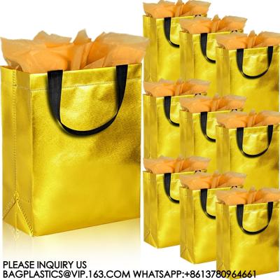 China Bolsas de regalo coloridas con pañuelos 9PCS Bolsas de regalo reutilizables de tamaño medio - Perfecto como bolsas de regalo, bolsas de regalo de cumpleaños en venta