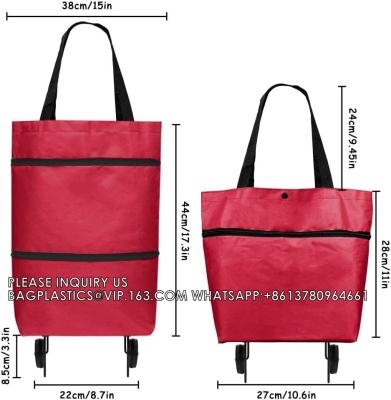 China Bolso de compras plegable con ruedas Bolso de compras plegable con carrito de compras Bolso de compras plegable con ruedas Bolsas de carrito de compras plegables en venta