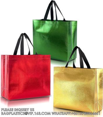 China Reusable Extra Large Silver Gift Bags With Handles Large Goodie Bags, Birthday Gift Bags, Party Favor Bags for sale