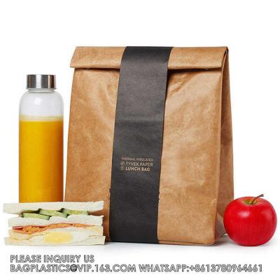 China Bolso de comida Tyvek térmico a prueba de agua Bolso de refrigerante aislado para el desayuno Bolso de papel DuPont Bolso de aislamiento de almacenamiento simple en venta