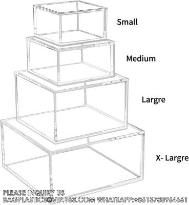 China Contenedor cuadrado de caja clara para contener grapas, resaltadores, cinta adhesiva, clips de papel, sellos, multipropósito apilable en venta