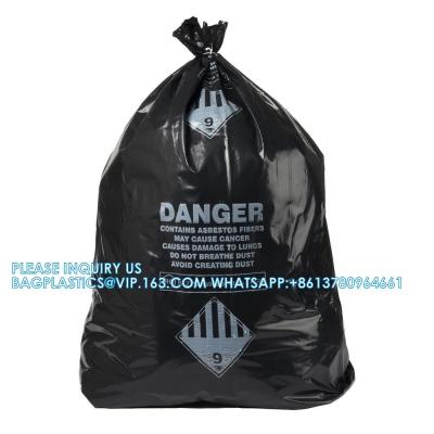 China 33 Gal. Asbesto 6 Mil Bolsas de entierro desechables Bolsas de eliminación de asbesto Bolsas de protección, bolsas de almacenamiento de toba en venta