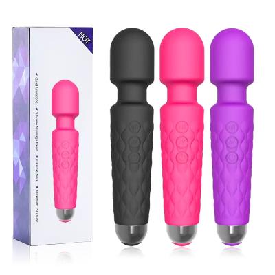 China 8 Speeds 20 Silicone+ABS AV Sex Vibrator Models Female Waterproof Lesbian Japanese Powerful Magic Wand Mini Wand Magic Personal Massager for sale