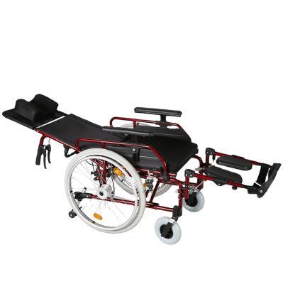 China Self Adjustable Deluxe Lightweight Aluminum Reclining Booster Wheelchair With Padded Seat And Backrest for sale