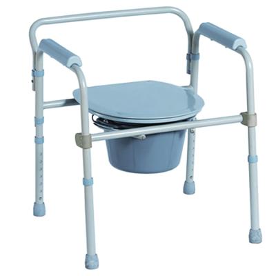 China Factory direct sales height adjustable shower chair for the elderly, mobile commode chair, folding commode chair with wheels for sale