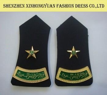 China Custom Black Saudi Arabia Security Uniform Shoulder Epaulets With SGS for sale