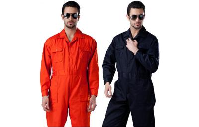 China Orange / Black Factory Worker Uniform For Men 65% polyester 35% Cotton for sale