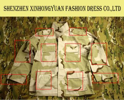 China Drei Farbmilitärformale Uniformen verlassen Tarnungs-einheitliche Anzug/Armee Klimaanlagen-Uniform zu verkaufen