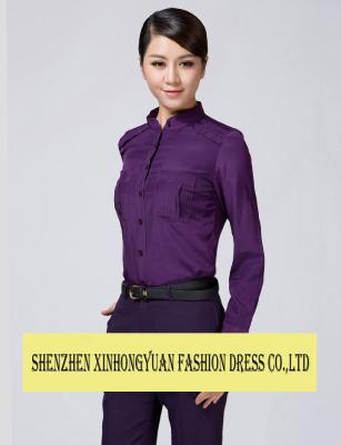 China Breathable White Jacket Purple Shirt Trousers Flight Attendant Outfits for sale