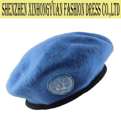 China Wool French Military Beret With Inner Fastner Belt Ventilate Holes for sale