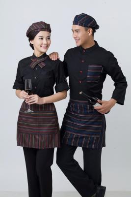 China Westgebäck-Restaurant-Wartezeit-Personal-Uniformen Kellner und Kellnerin-Uniform für Restaurant zu verkaufen