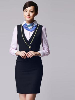 China Ventilate Emirates Airline In Airline Stewardess Uniforms For Scarf Vest for sale