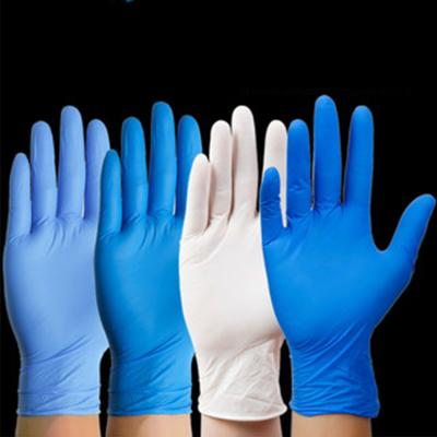 China Comfortable / Breathable Blue Cheap Custom Made Nitrile Gloves Powder Free , Disposable Examination Latex Nitrile Gloves for sale