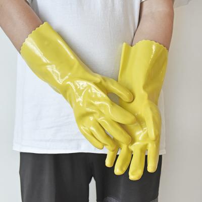 China Comfortable / Breathable Hot Selling Long Rubber Latex Gloves Household Dishwashing Gloves Rubber for sale