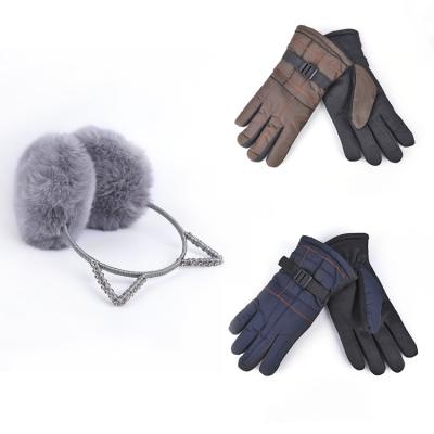 China China factory sales winter earmuff winter gloves winter hat and scarf medium set for sale