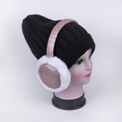 China Hot Selling Hot Sequin Earmuffs Cheap Fashionable Soft Winter Daily Use Shine Earmuffs for sale