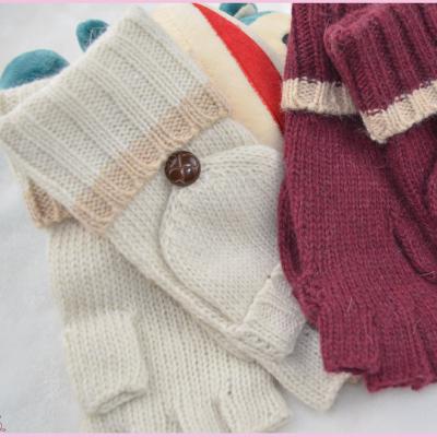 China Winter Checked Keep Up Fashion Sale Fashion Soft Knitted Soft Warm Men Men Women Flip Top Fingerless Mittens Personal Convertible Gloves for sale