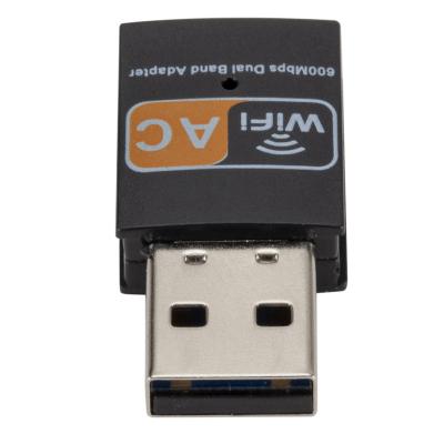 China Desktop Wireless Network Adapter 802.11AC Mini Wifi Dongle Receiver Server 2.4/5Ghz 600Mbps USB WiFi Notebook for sale