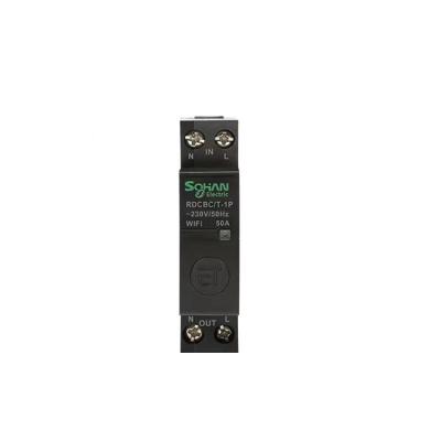 China Smart Circuit Breake Timer Remote Control by tuya 18mm din rail 1p black wifi circuit breaker RDCBC for sale