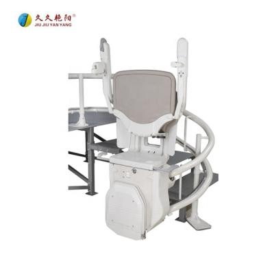 China Modern JY-LT Customized Type One Person Home Passageway With Curved Easy Operator For Disable People DC Electric Motor Indoor Stair Lift for sale