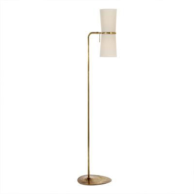 China Nordic Pure Copper Modern LED Floor Lamp LED Light Linen Arc Wrapping Matte Black Gold Lamp Living Body Customized for sale