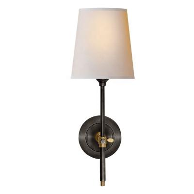 China New Modern Design Modern Wall Lamp With Shade Bedside Canvas Reading Lamp for sale