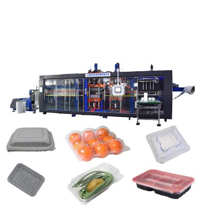 China Plastic Thermoforming Machine/pc Plastic Reflector Sheet Full-AutomaticThree-station Products Thermoforming Machine for sale