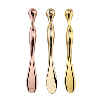 China 2021 new arrival beauty gold zinc alloy cream makeup tools mixing cosmetic spoon and facial metal spatula for sale