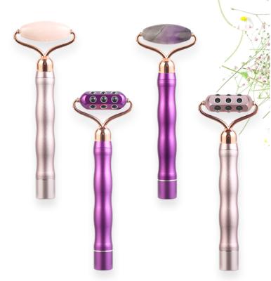 China Microcurrent Facial Body Vibration Roller Jade Roller 3d Massager Beauty Top Roller for sale