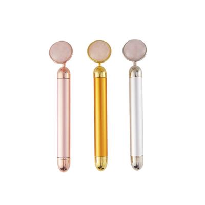 China Face Lift Vibration Mounted Electric Blackhead Remover Facial Quartz Jade Roller Stone Massage Quartz Jade Roller for sale