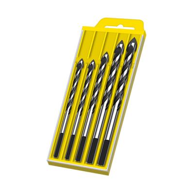 China Efficient High Quality Tungsten Carbide Glasses Drill Bit Set Black Twist Drilling Bit Factory Produced for sale