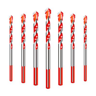 China Efficient Multifunctional Ceramic Glass Tip Twist Drill Bit Carbide Tip For Tile Glass Shank Wholesale Red Drill Bit for sale