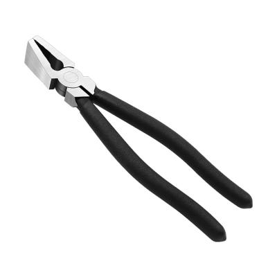 China Grip Strength 8 Inch Non-Slip Black Handle Breaking Cut Glass Pliers Glass Tools Flat End Breaker Pliers Hardware DIY Tool for sale