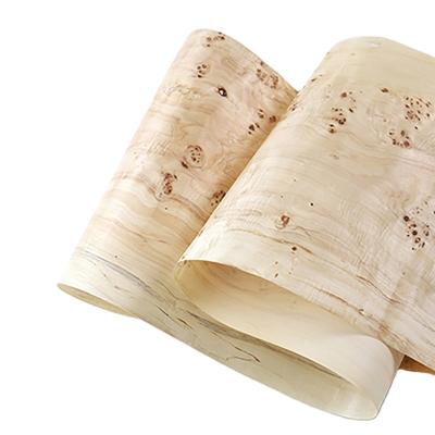 China Natural Imitation Antique Burl Thin Wood Veneer Mappa with Fleece Back for sale