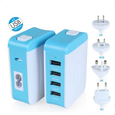 China Universal Smart Portable USB Wall Charger High Speed Charging Four USB Output Ports for sale