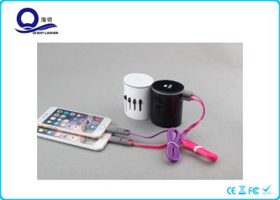 China Cylinder Four In One USB Travel Plug Adapters & Voltage Converter With Lighting Logo for sale